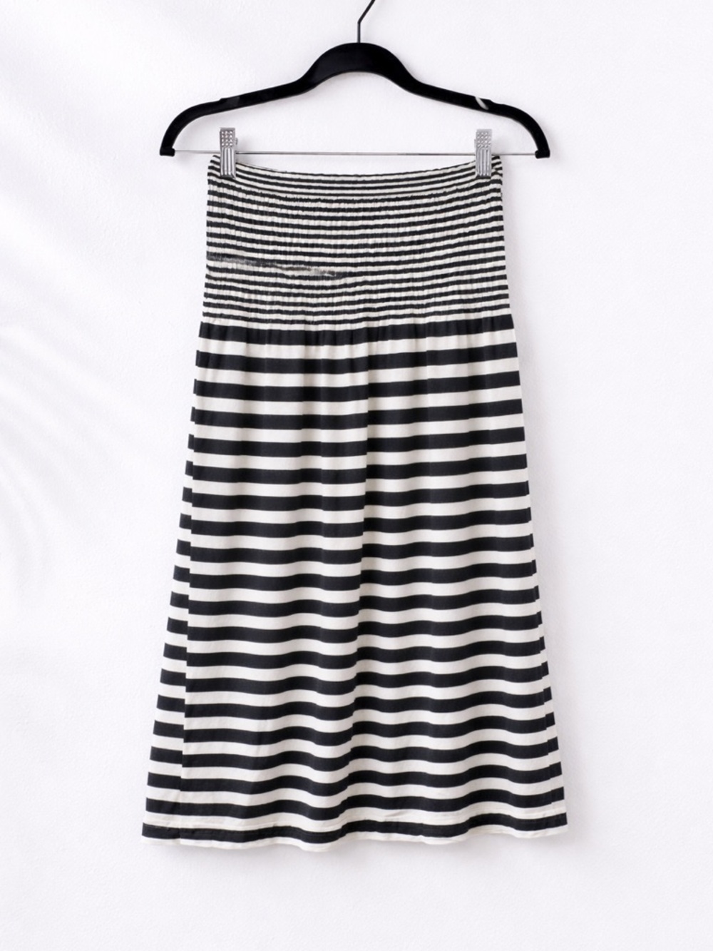 Women's Black and White Striped Versatile Top